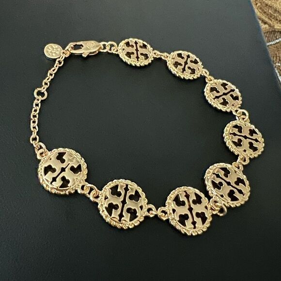 TORY BURCH• Rope lined Disc bracelet - Picture 1 of 8